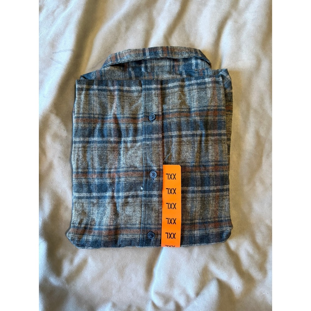 Weatherproof Vintage Mens XXL Plaid Flannel Button Down Shirt Brown 1600575 NWT - Picture 2 of 4